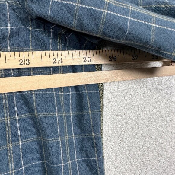 REI Mens Size XL Shirt Short Sleeve Button Front Blue Plaid Y2K Embroidered Sun - Picture 6 of 15